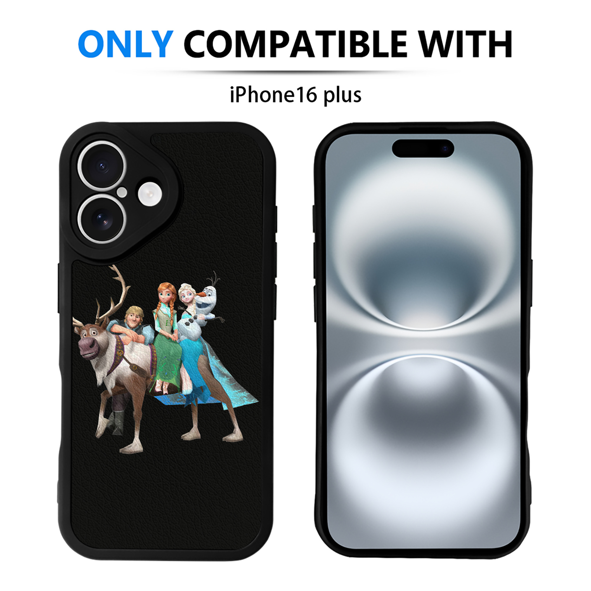 （画像用） アナと雪の女王 アンナ エルサ Frozen Anna Elsa 【iPhone 16シリーズ対応】シリコンスマホケース（レザー調） 材質：シリコン